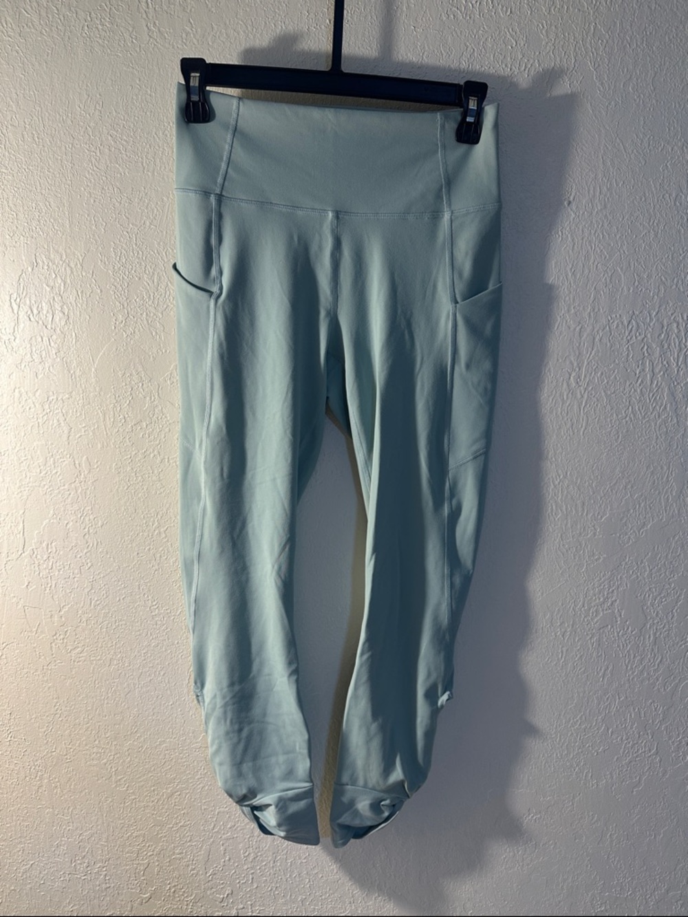 Fabletics Light Blue Cropped Leggings with Side Pockets